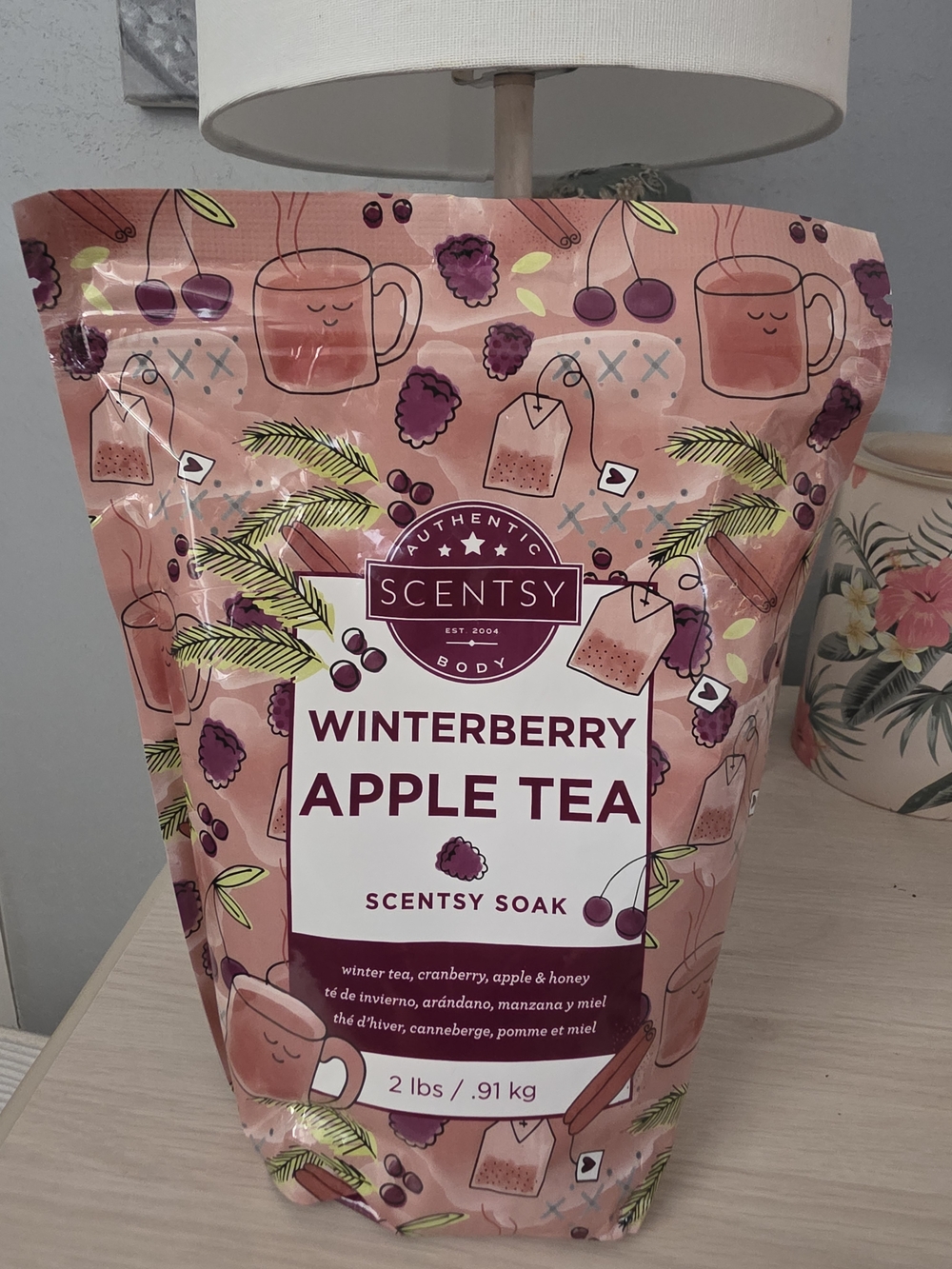 Scentsy Winterberry Apple Tea Bath Soak - New 2lb Bag
